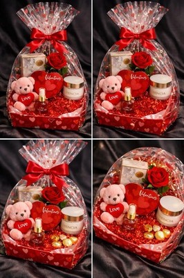 Luxury Valentine Gift Basket-2 Vencia Body Care + Lattafa Perfume (Choose Style)