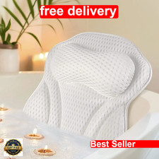 Ergonomic Bath Pillow for Tub Dual-Roll Headrest with Breathable Mesh