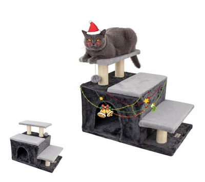 3-in-1 Pet Stairs for Cats for High Bed, Adjustable Dog Steps, Modular 3-Tier...