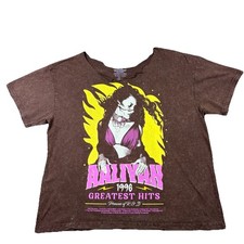 Aaliyah 1996 Greatest Hits Graphic Band Tee Unisex Brown Large Distressed