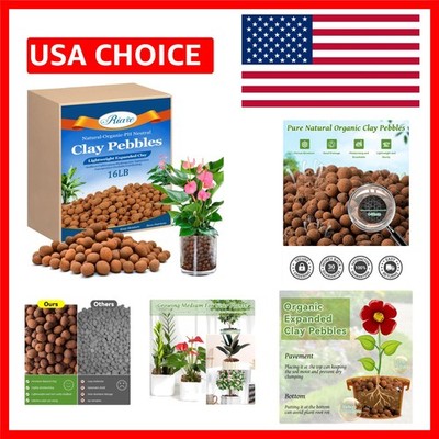16 LBS Odorless Organic Clay Pebbles - Perfect Drainage for Succulents & Orchids