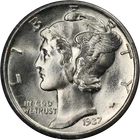 1937-P Mercury Dime Rattler Holder PCGS MS66 FB Blazing White Gem Strong Strike