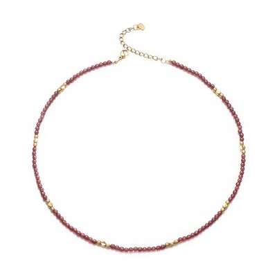Garnet Necklace Boho Red Beaded Choker Necklace for Women January Birthstone ...