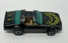 1977 Mattel HOT WHEELS Black Hot Bird Trans Am Hong Kong Die- Cast Car SH3
