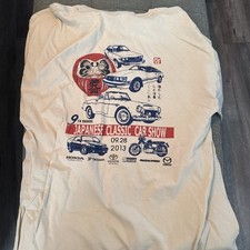 Japanese Classic Car Show T Shirt Beige