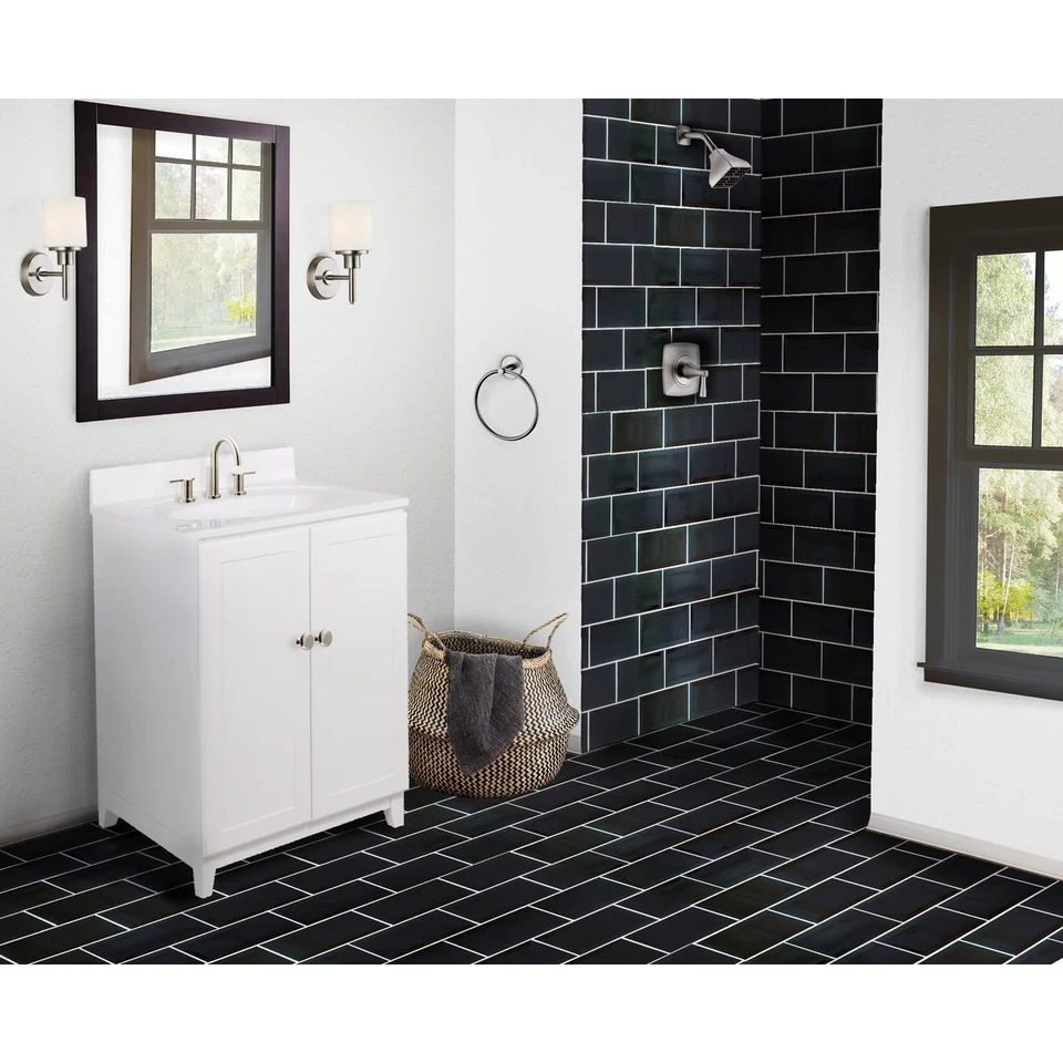 558353 Graz Anillo Toallero Moderno para Baño Níquel Satinado Foto 2 de 4