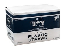 500-Pack Plastic Straws - 7.75 Inches Long Drinking Straws Standard Size Bulk...