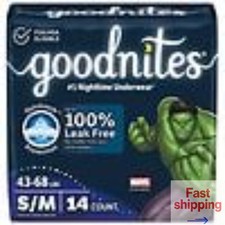 goodnites Boys' Nighttime Bedwetting Underwear S/M 43-68 lbs , 14 ea