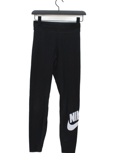 Nike Women's Leggings S Black Graphic Cotton with Spandex Full length - Afbeelding 1 van 7