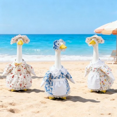 23 Zoll Frühlingsdekor Gans Outfit mit abnehmbaren Accessoires zum Stylen