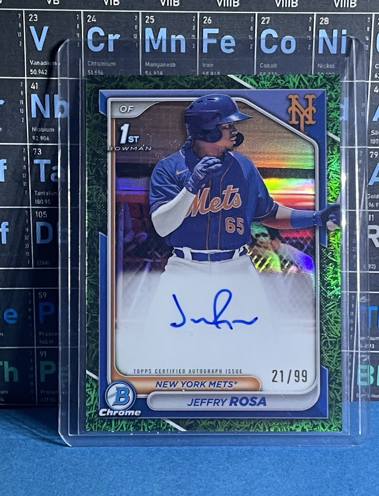 2024 Bowman Chrome Jeffry Rosa Green Grass Refractor Auto /99 #CPA-JRO Mets