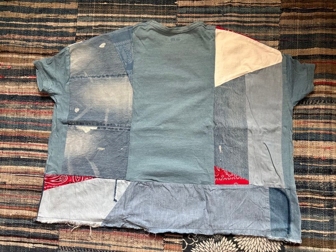 KAPITAL Patchwork Pattern BORO Oversize T-Shirt I… - image 5