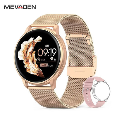 Mevaden Y22 Smartwatch Bluetooth Anruf Damen Herren Sport Fitness Tracker Puls