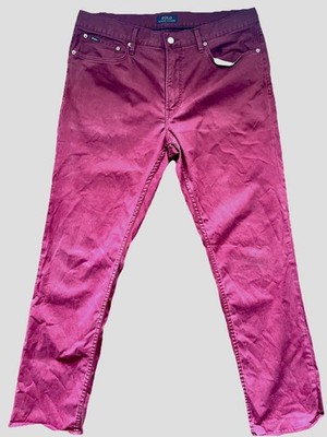 Polo Ralph Lauren Men Wine Red 36 X 34 Cotton Chino Pants Classic