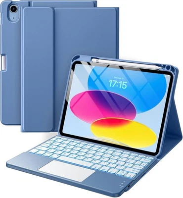 Vobafe Keyboard Case for iPad A16 11th/10th Generation (Blue)