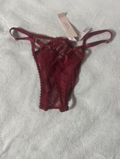 Victoria's Secret Luxury Lace Thong - NWT Burgundy Rose V-String Small