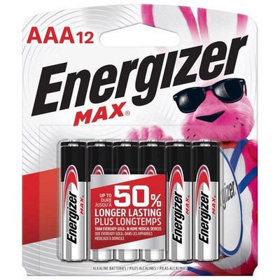 12-Pack Energizer Max AAA Alkaline Batteries