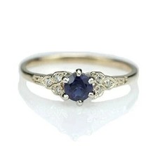 2Ct Round Cut Lab-Created Blue Sapphire 14K White Gold Plated Women Wedding Ring