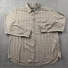 Tilley Endurables Shirt Adult Large Check Button Up Long Sleeve Casual Men's