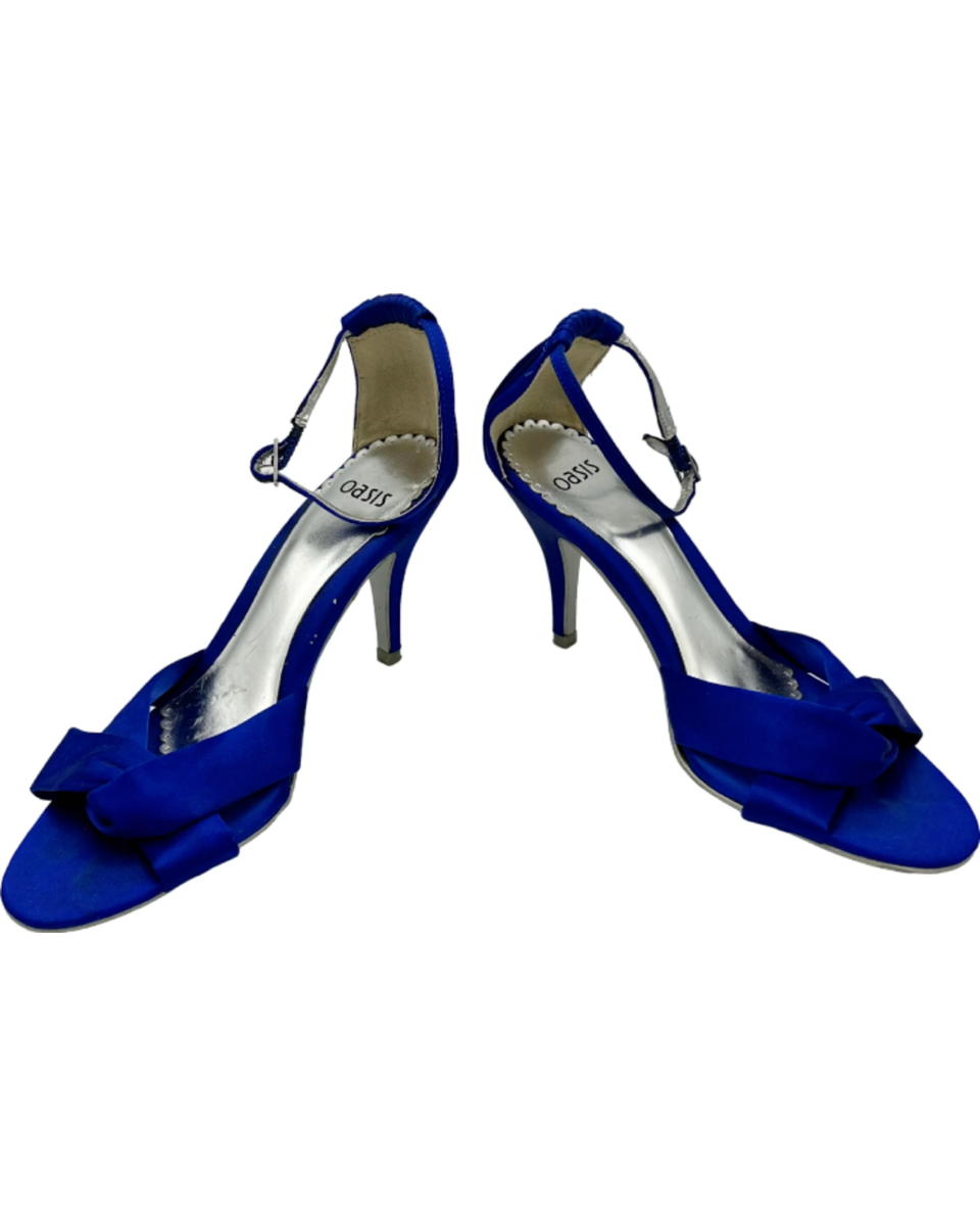 ★BLUE ELEPHANT★ HEELS crystal Royal Blue Rhinestone Sandals Thin High Heels Pointed Toe
