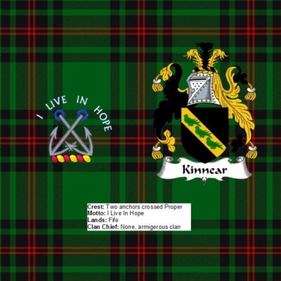 Scottish Clan Crest Kinnear Rock Slate 14cm x 14cm Top Qualität Schiefer