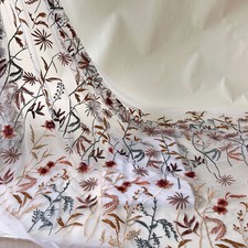 Embroidery Vine of Floral Lace Fabric Leaves Tulle for Dress,Costumes