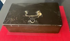 Vintage Metal Lock Box Notary Cash Box Briggs and Stratton 12 X 7 X 3-1/2"