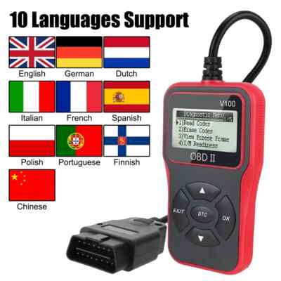 Car Diagnostic Tools OBD2 Code Reader V100 Plug and Play OBD 2 Scanner Digital