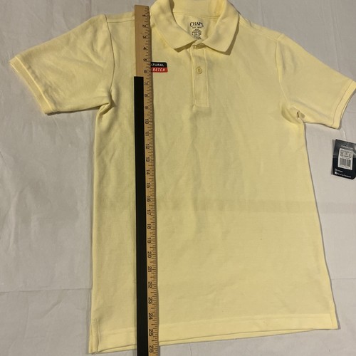 Chaps Polo Shirt Yellow. Boys Size L 14/16 Natural Stretch - Picture 14 of 15
