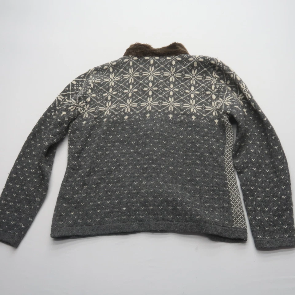 Винтажный женский шерстяной свитер на молнии Maurices большой Fair Isle с воротником вязаный - Изображение 2 из 4