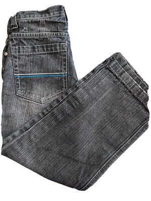 South Pole Black Denim Jeans, Kid Size 8, graphic print back