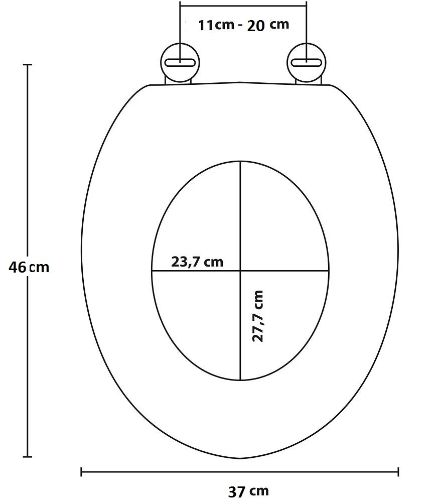 Standard toilet seat size outlet