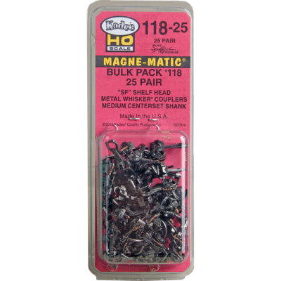 Kadee #118-25 Bulk Pack (25 Pr) #118 SF Shelf Whisker Metal Couplers Md 9/32'' HO