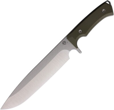 Medford Bonfire Fixed Knife 8'' Tumbled Finish 3V Steel Blade OD Green G10 Handle