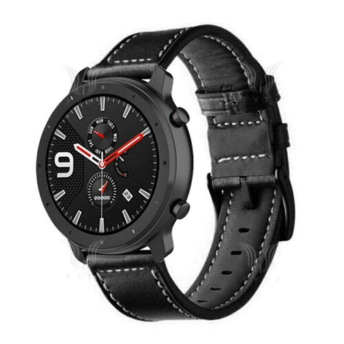 For Huami Amazfit GTR 4 3 2 GTS 4 3 2 Stratos 3 Genuine Leather Strap watch band - Picture 13 of 26