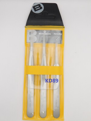 BERGEON 7024-P06 Assortiment de 6 pinces à grains en acier