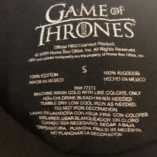 Camiseta Negra Juego de Tronos Bebo y sé cosas Talla Pequeña - Imagen 4 de 4