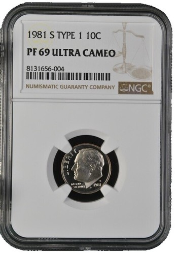 【NGC鑑定 PF69】1981 硬貨 NGC PF69 ULTRA CAMEO 1981 S Type 1 Roosevelt Dime NGC PF 69 Ultra Cameo! ENN Coins | eBay