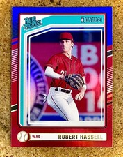 2024 Panini Donruss Baseball Red Blue Holo Rated Prospect Robert Hassell #117
