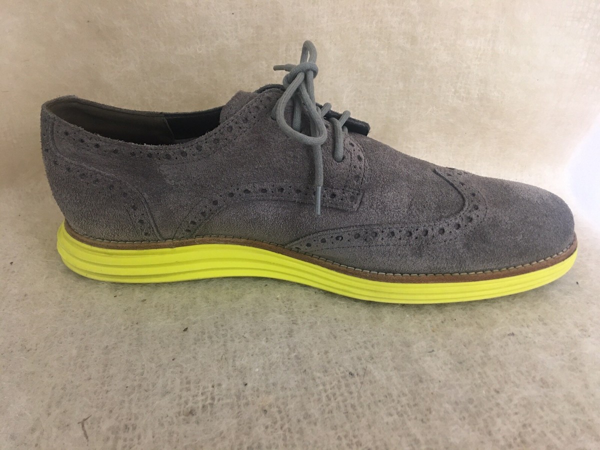 Cole Haan Lunargrand Wing Tip Shoes Light Weight Gray Suede  display picture 3