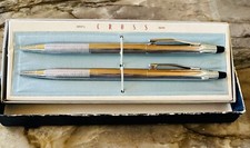 Cross Century Set Chrome Ballpoint Pen 0.5mm Pencil In Box 3501 USA Vintage