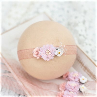 Neugeborenes Baby Stirnband mit Blume Fotografie Fotoshooting Blumenrequisiten - Bild 16 von 85