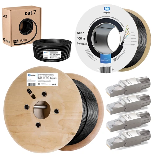 Cat7 Verlegekabel Kupfer Kabel Netzwerkkabel LAN Datenkabel Outdoor Außen UV