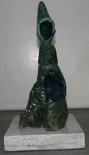 JOAN MIRO BRONZE SCULPTURE "SEATED WOMAN" SIGNED AND NUMBERED