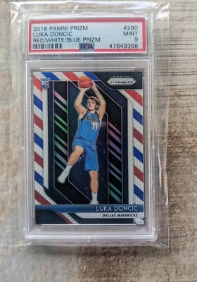 LUKA DONCIC 2018-19 Panini Prizm #280 RED WHITE BLUE RWB Rookie