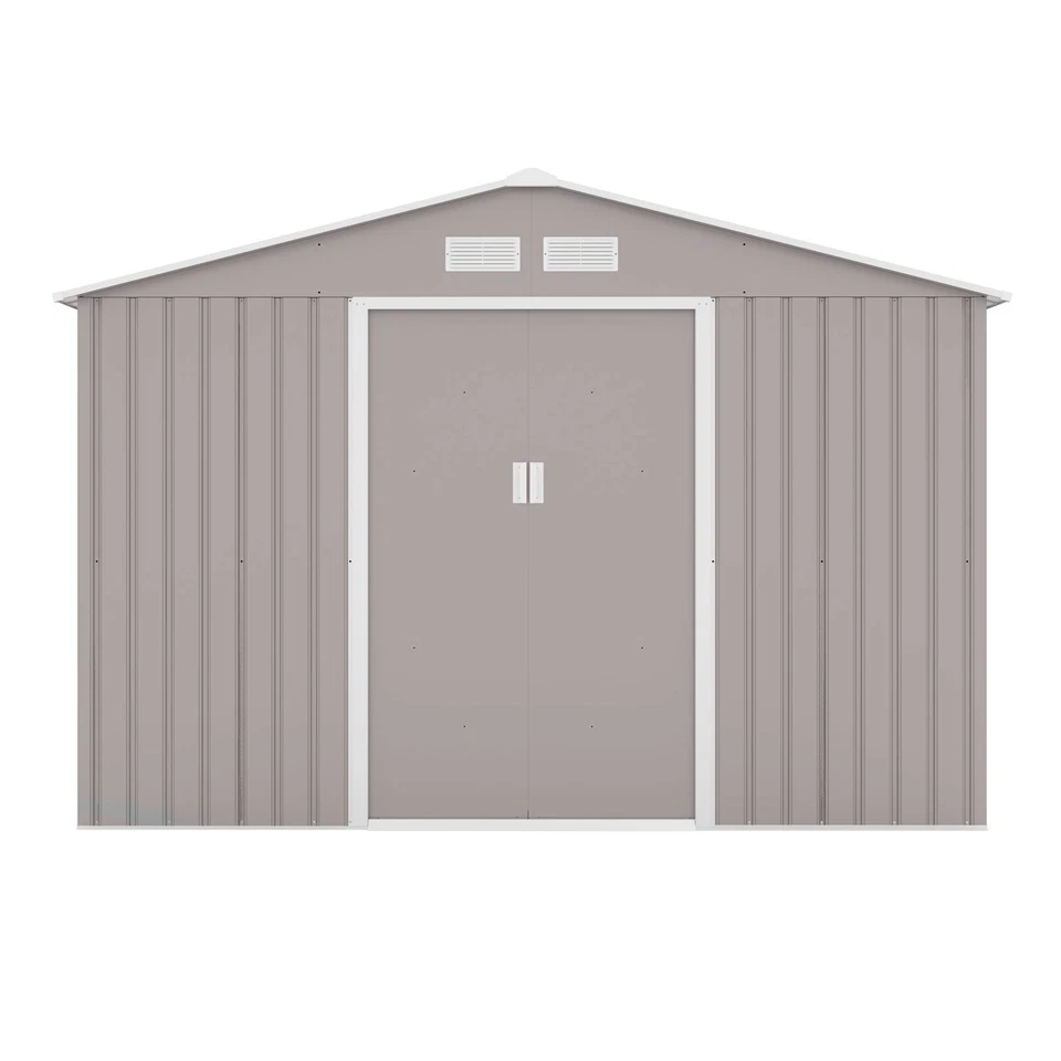 HATTORO S200 XXL Metall Gerätehaus Häuschen Geräte-Schuppen Gartenhaus Hellgrau - Bild 2 von 4