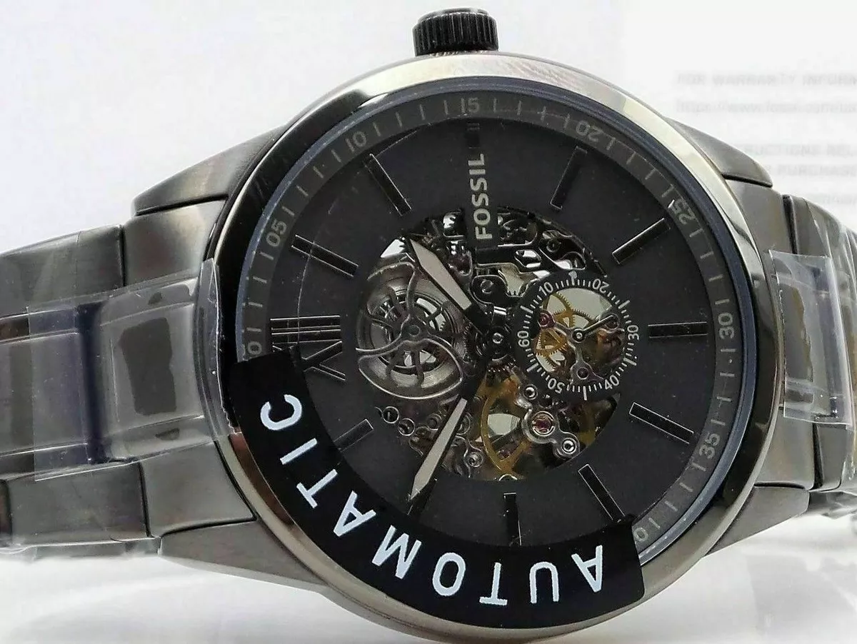 NEW AUTHENTIC FOSSIL FLYNN AUTOMATIC SKELETON GUNMETAL GRAY BQ2268 MEN S WATCH