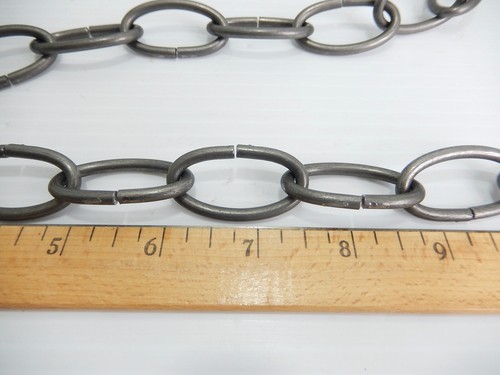 New 8 Ga. Steel Standard Oval Link Lighting Chain. Raw Steel. 36". #5. - Picture 2 of 3