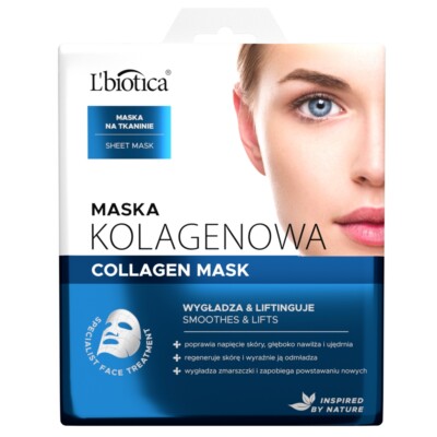 5907636934073 Maska kolagenowa na tkaninie - wygładza i liftinguje 23ml L'biotic