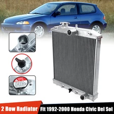 Racing 34mm Radiator 2 Row Aluminum MT For 1992-2000 Honda Civic Del Sol EG EH